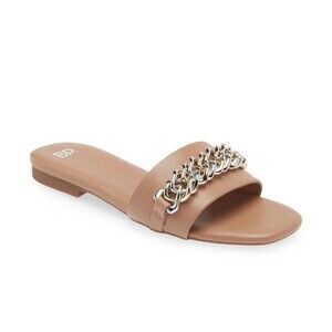 Brand New BP Asher Two Tone Chain Slide Sandals Brown Size 8